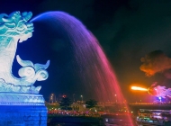 A view of the charcoal fishes weighing 200 tons sprayed water in Da Nang