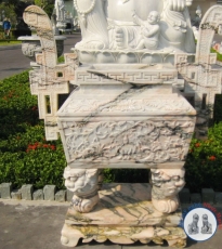 Lư hương đá cẩm thạch hồng Lư hương đá cẩm thạch hồng